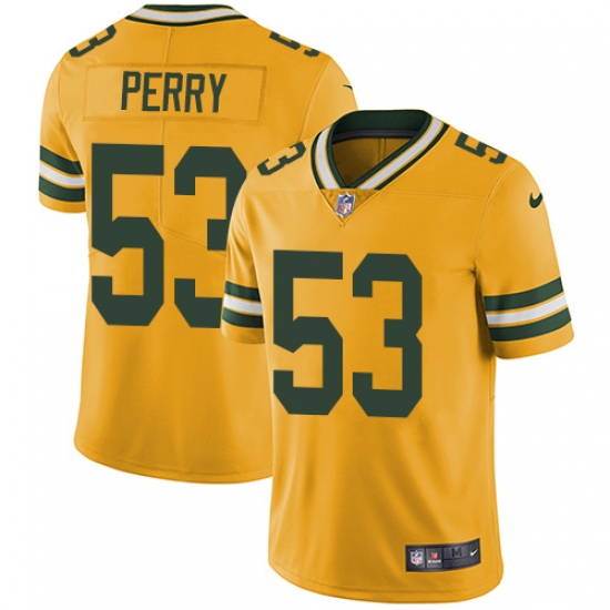 Youth Nike Green Bay Packers #53 Nick Perry Limited Gold Rush Vapor Untouchable NFL Jersey - Ujersey