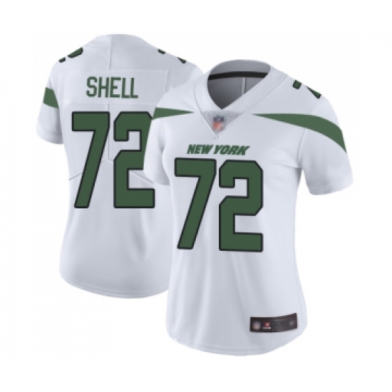 Women's New York Jets #72 Brandon Shell White Vapor Untouchable Limited Player Football Jersey - Ujersey