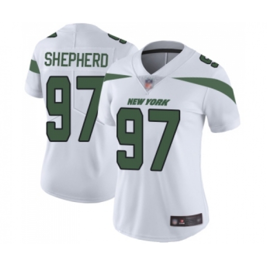 Women's New York Jets #97 Nathan Shepherd White Vapor Untouchable Limited Player Football Jersey - Ujersey
