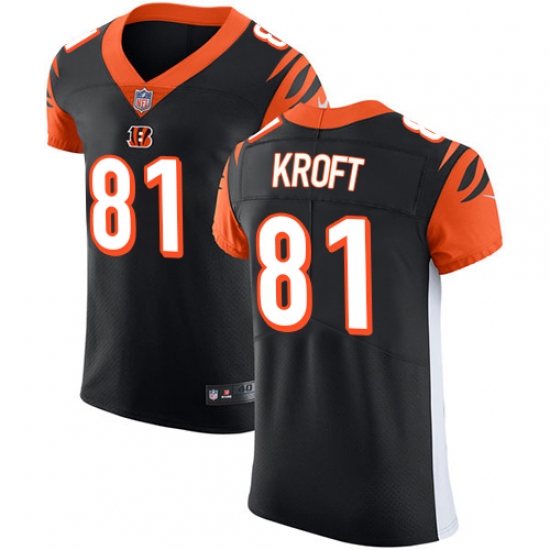 Men's Nike Cincinnati Bengals #81 Tyler Kroft Black Team Color Vapor Untouchable Elite Player NFL Jersey - Ujersey