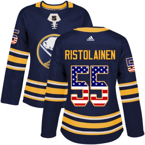 Women's Adidas Buffalo Sabres #55 Rasmus Ristolainen Authentic Navy Blue USA Flag Fashion NHL Jersey - Ujersey