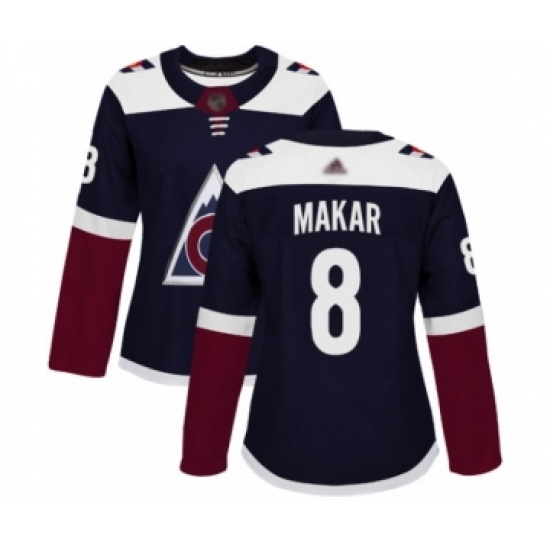 Women's Colorado Avalanche #8 Cale Makar Authentic Navy Blue Alternate Hockey Jersey - Ujersey