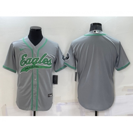 Men's Philadelphia Eagles Blank Grey Stitched MLB Cool Base Nike Baseball Jersey - Ujersey
