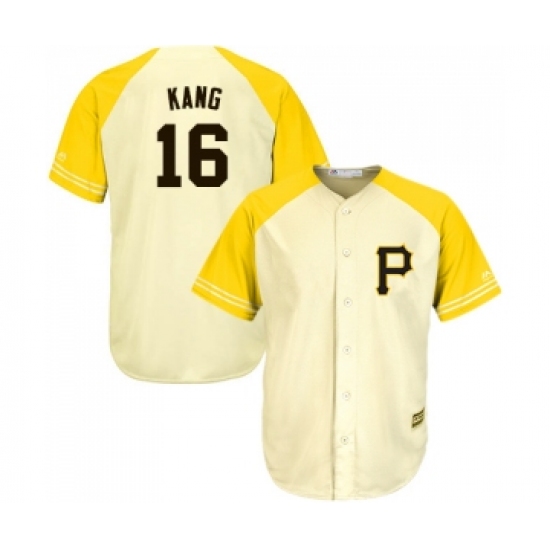 Men's Pittsburgh Pirates #16 Jung-ho Kang Replica Cream Gold Exclusive Baseball Jersey - Ujersey