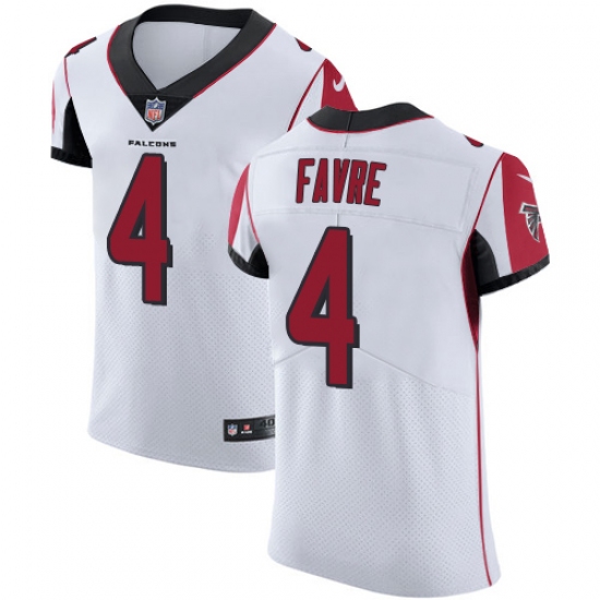 Men's Nike Atlanta Falcons #4 Brett Favre White Vapor Untouchable Elite Player NFL Jersey - Ujersey