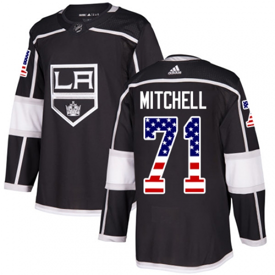 Youth Adidas Los Angeles Kings #71 Torrey Mitchell Authentic Black USA Flag Fashion NHL Jersey - Ujersey