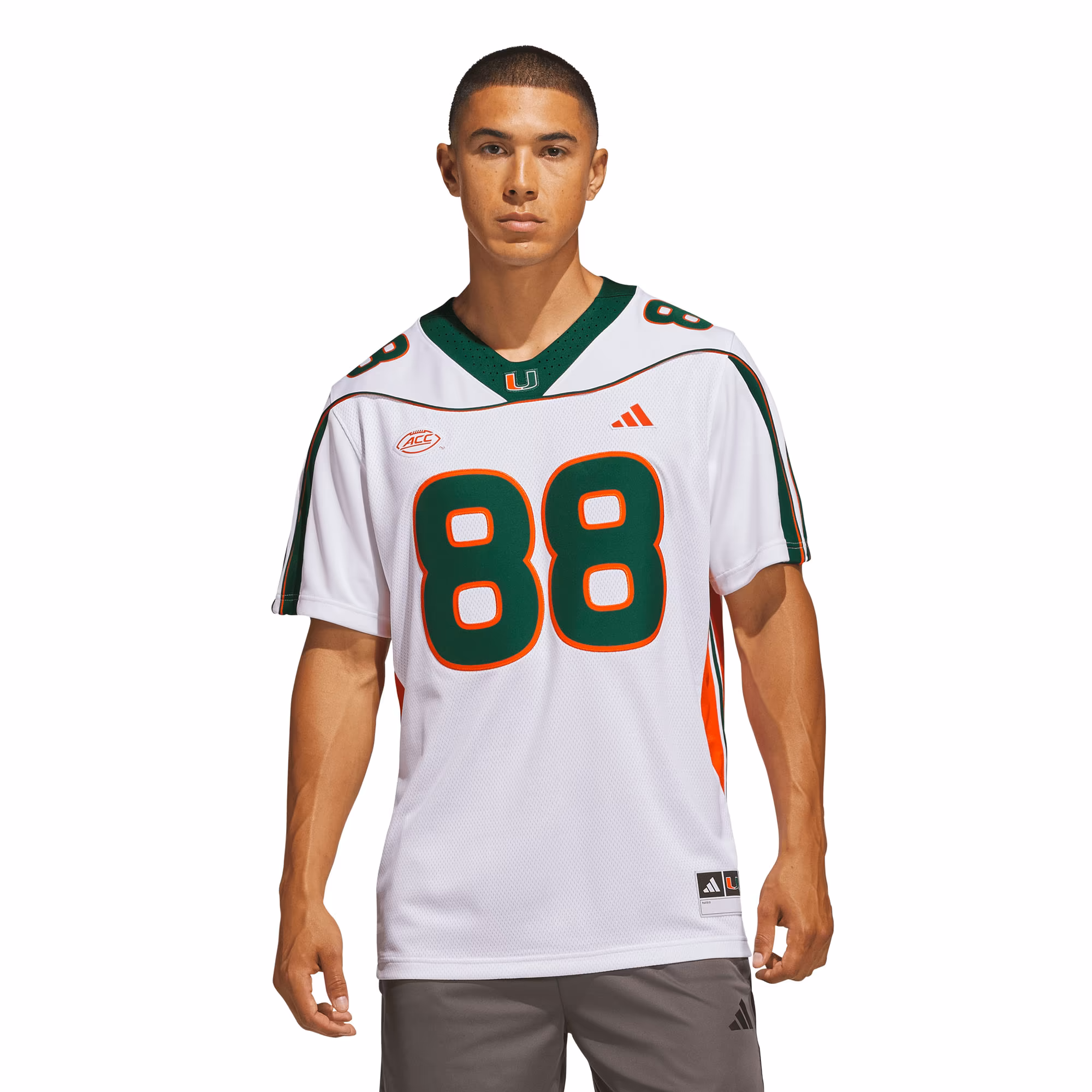 Men's adidas Jeremy Shockey White Miami Hurricanes Away It's Back Premier Jersey - Ujersey