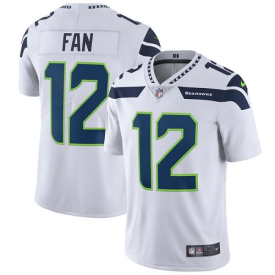 Youth Nike Seattle Seahawks 12th Fan White Vapor Untouchable Limited Player NFL Jersey - Ujersey