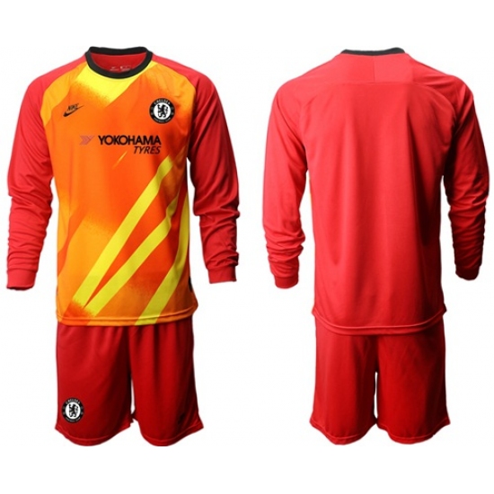 Chelsea Blank Red Goalkeeper Long Sleeves Soccer Club Jersey