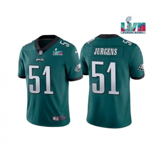 Men's Philadelphia Eagles #51 Cam Jurgens Green Super Bowl LVII Vapor Untouchable Limited Stitched Jersey - Ujersey