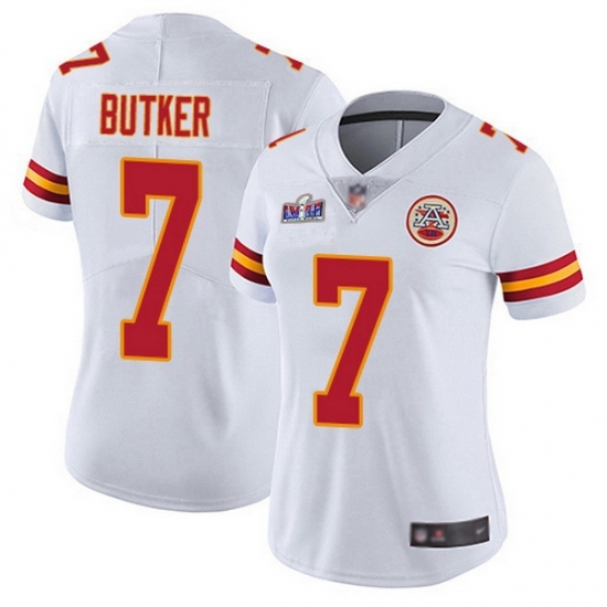 Women's Kansas City Chiefs #7 Harrison Butker White 2023 F U S E Vapor Untouchable Limited Stitched 2024 Super Bowl LVIII Jersey - Ujersey