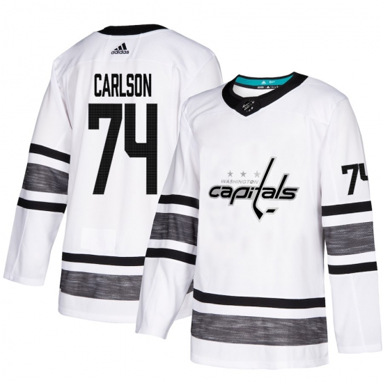 Men's Adidas Washington Capitals #74 John Carlson White 2019 All-Star Game Parley Authentic Stitched NHL Jersey - Ujersey