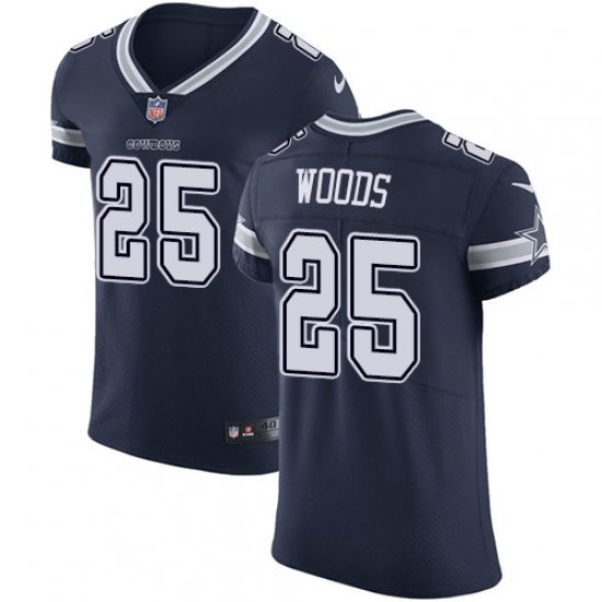 Men's Nike Dallas Cowboys #25 Xavier Woods Navy Blue Team Color Vapor Untouchable Elite Player NFL Jersey - Ujersey