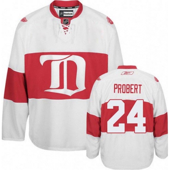 Women's Reebok Detroit Red Wings #24 Bob Probert Premier White Third NHL Jersey - Ujersey