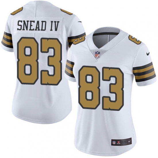 Women's Nike New Orleans Saints #83 Willie Snead Limited White Rush Vapor Untouchable NFL Jersey - Ujersey