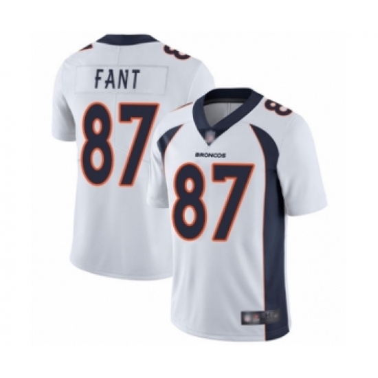 Men's Denver Broncos #87 Noah Fant White Vapor Untouchable Limited Player Football Jersey - Ujersey