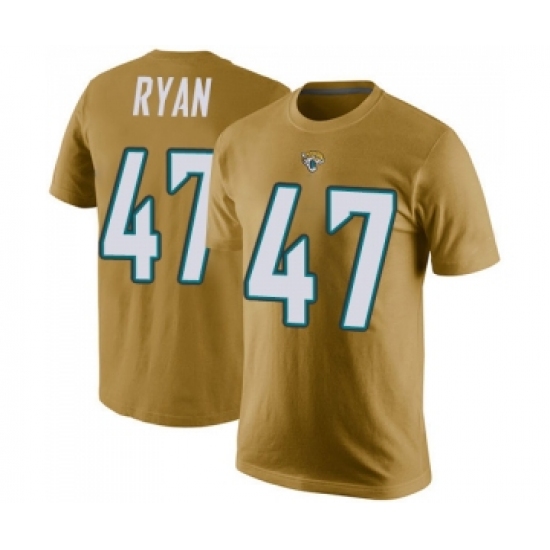 Football Men's Jacksonville Jaguars #47 Jake Ryan Gold Rush Pride Name & Number T-Shirt - Ujersey