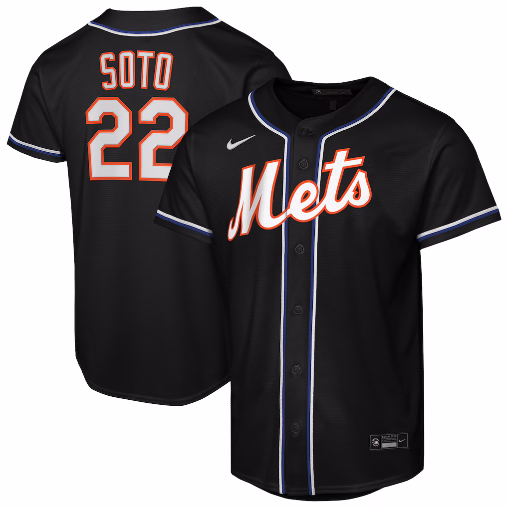Youth New York Mets Juan Soto Nike Black Fashion Replica Player Jersey