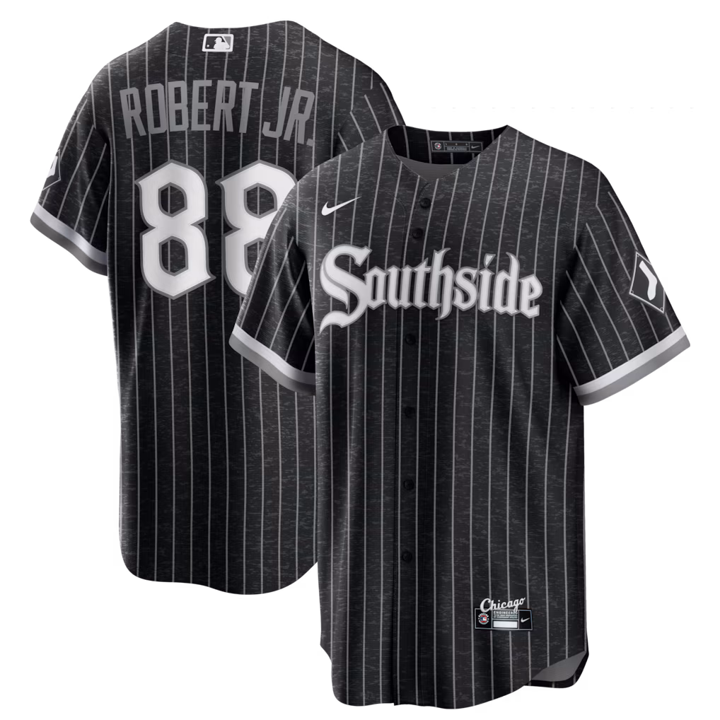 Men's Chicago White Sox Luis Robert Nike Black City Connect Replica Player Jersey - SUjersey01