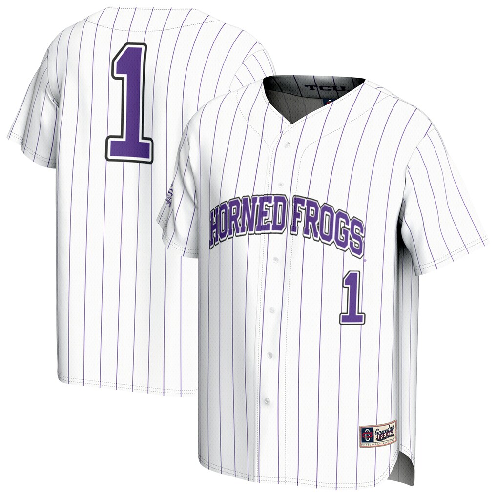 Youth GameDay Greats White TCU Horned Frogs Lightweight Collegiate Baseball Fashion Jersey - Ujersey