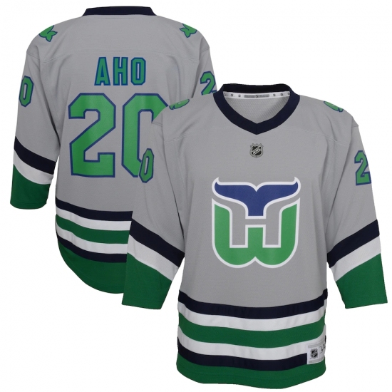 Youth Carolina Hurricanes #20 Sebastian Aho Gray 2020-21 Special Edition Replica Player Jersey - Ujersey