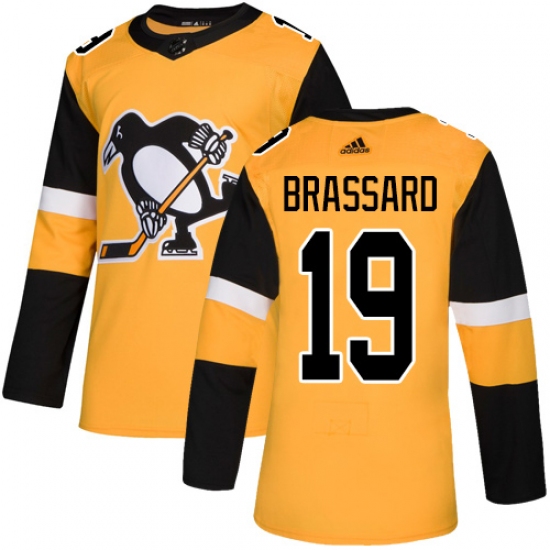 Youth Adidas Pittsburgh Penguins #19 Derick Brassard Authentic Gold Alternate NHL Jersey - Ujersey