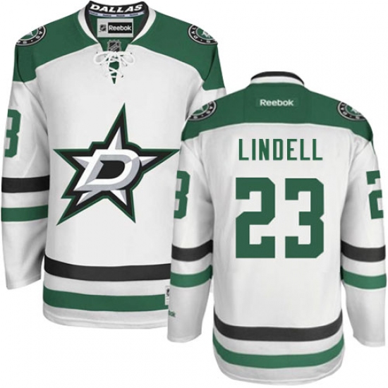 Youth Reebok Dallas Stars #23 Esa Lindell Authentic White Away NHL Jersey - Ujersey