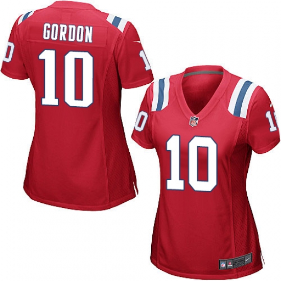 Women's Nike New England Patriots #10 Josh Gordon Game Red Alternate NFL Jersey - Ujersey