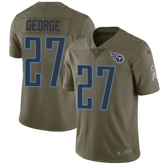 Youth Nike Tennessee Titans #27 Eddie George Limited Olive 2017 Salute to Service NFL Jersey - Ujersey