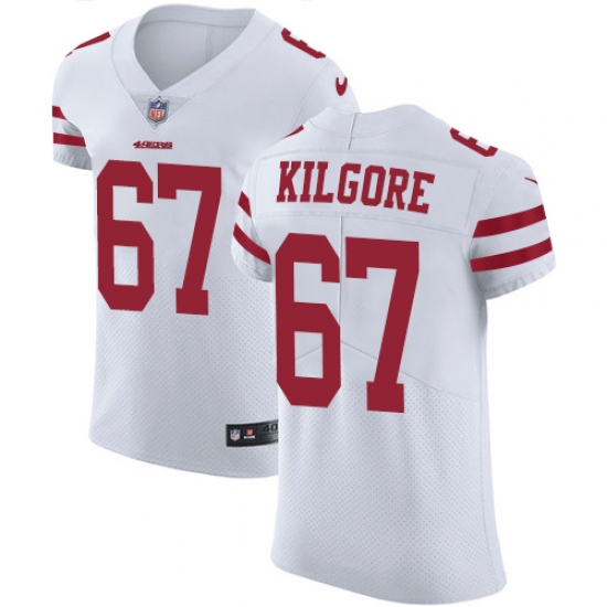 Men's Nike San Francisco 49ers #67 Daniel Kilgore White Vapor Untouchable Elite Player NFL Jersey - Ujersey