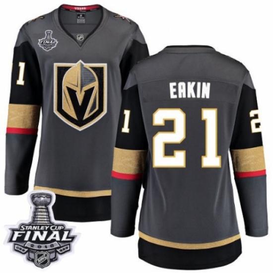 Women's Vegas Golden Knights #21 Cody Eakin Authentic Black Home Fanatics Branded Breakaway 2018 Stanley Cup Final NHL Jersey - Ujersey