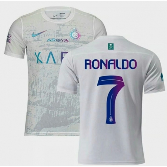 Men's Al Nassr #7 Cristiano Ronaldo White 2023-24 Soccer Jersey