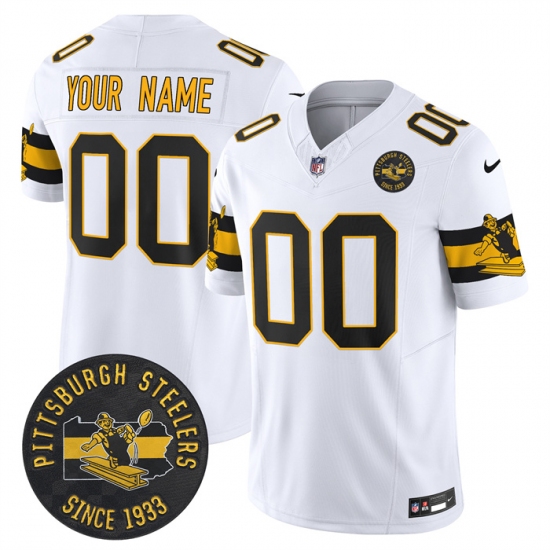 Men’s Pittsburgh Steelers Throwback 1933 Patch whiteVapor Limited All Stitched Jerseys - Ujersey