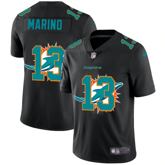 Men's Miami Dolphins #13 Dan Marino Black Nike Black Shadow Edition Limited Jersey - Ujersey