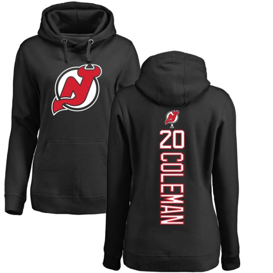 NHL Women's Adidas New Jersey Devils #20 Blake Coleman Black Backer Pullover Hoodie