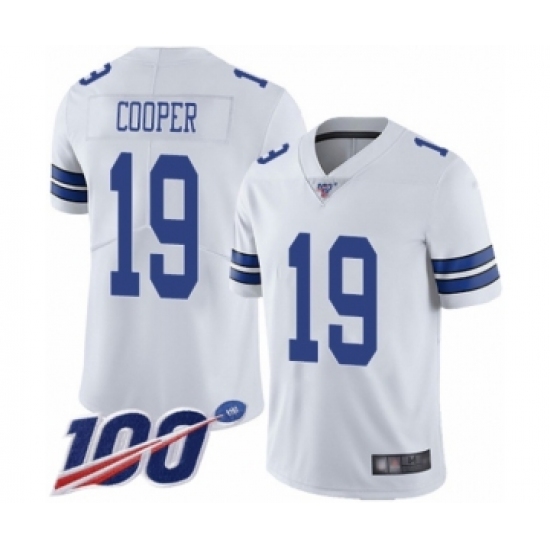 Men's Dallas Cowboys #19 Amari Cooper White Vapor Untouchable Limited Player 100th Season Football Jersey - Ujersey