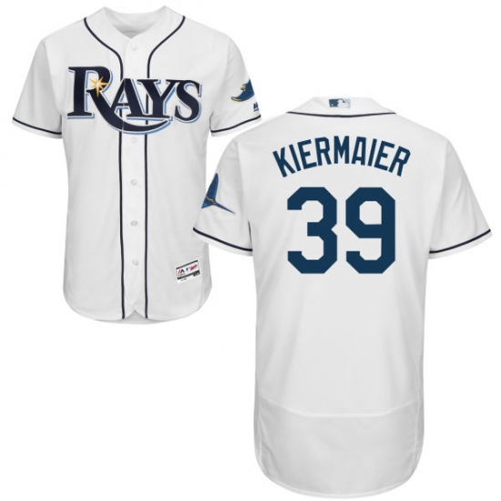 Men's Majestic Tampa Bay Rays #39 Kevin Kiermaier Home White Flexbase Authentic Collection MLB Jersey - Ujersey