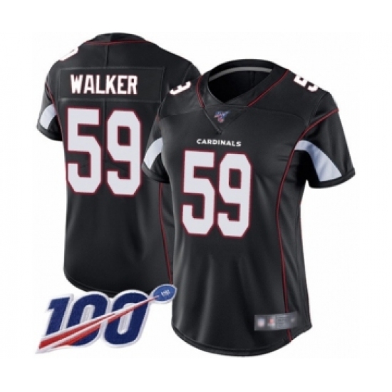 Women's Arizona Cardinals #59 Joe Walker Black Alternate Vapor Untouchable Limited Player 100th Season Football Jersey - Ujersey