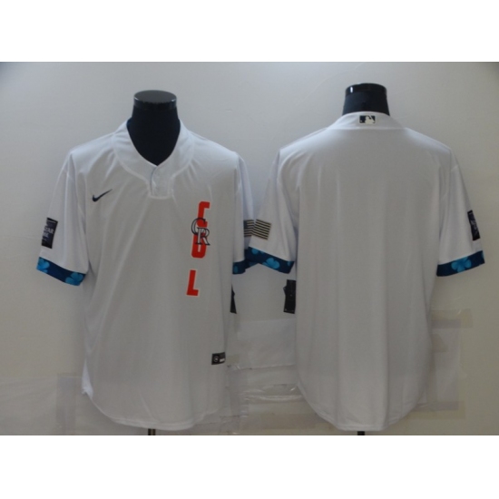 Men's Colorado Rockies Blank Nike White 2021 All-Star Game Replica Jersey - Ujersey