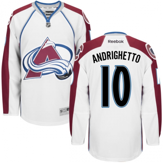 Men's Reebok Colorado Avalanche #10 Sven Andrighetto Authentic White Away NHL Jersey - Ujersey