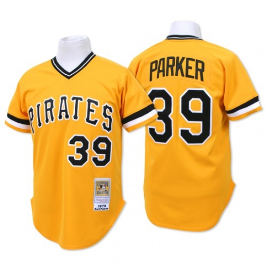 Men's Mitchell and Ness Pittsburgh Pirates #39 Dave Parker Authentic Gold Throwback MLB Jersey - Ujersey