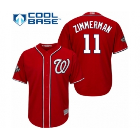 Youth Washington Nationals #11 Ryan Zimmerman Authentic Red Alternate 1 Cool Base 2019 World Series Bound Baseball Jersey - Ujersey
