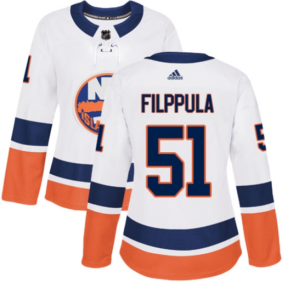 Women's Adidas New York Islanders #51 Valtteri Filppula Authentic White Away NHL Jersey - Ujersey