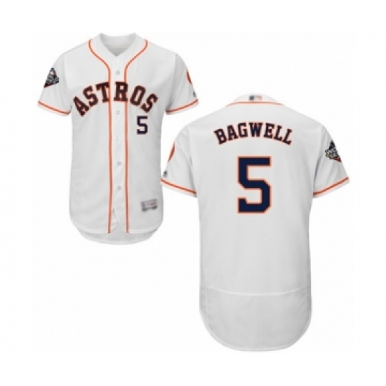 Men's Houston Astros #5 Jeff Bagwell White Home Flex Base Authentic Collection 2019 World Series Bound Baseball Jersey - Ujersey