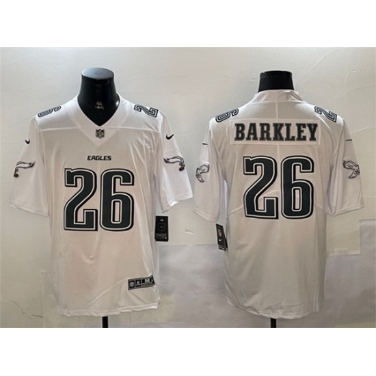 Men's Philadelphia Eagles #26 Saquon Barkley White Fashion Vapor Untouchable Limited Stitched Football Jersey