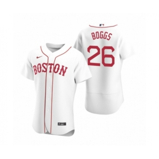 Men's Boston Red Sox #26 Wade Boggs Nike White Authentic 2020 Alternate Jersey - Ujersey