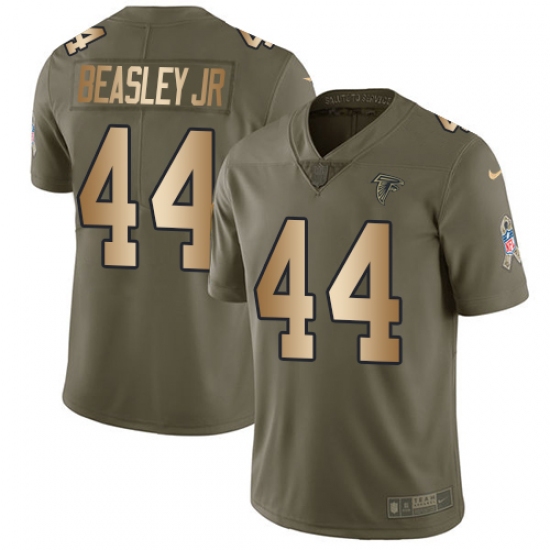 Youth Nike Atlanta Falcons #44 Vic Beasley Limited Olive/Gold 2017 Salute to Service NFL Jersey - Ujersey