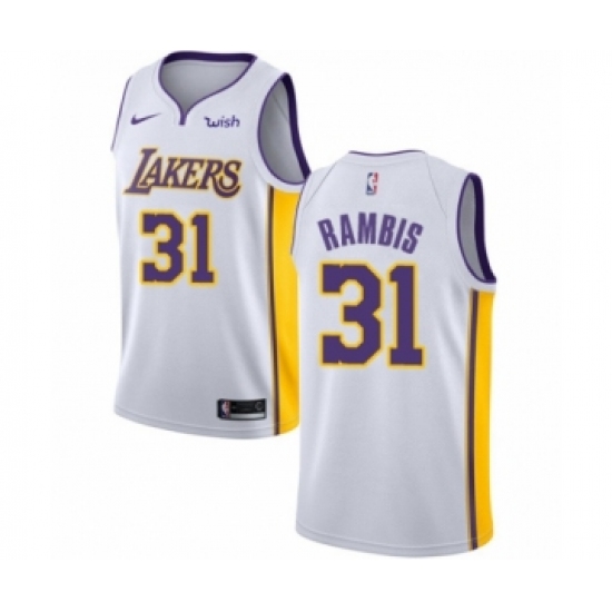 Men's Los Angeles Lakers #31 Kurt Rambis Authentic White Basketball Jersey - Association Edition - Ujersey