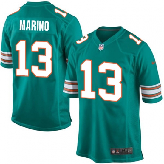 Men's Nike Miami Dolphins #13 Dan Marino Game Aqua Green Alternate NFL Jersey - Ujersey