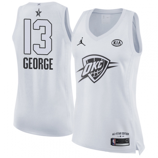 Women's Nike Jordan Oklahoma City Thunder #13 Paul George Swingman White 2018 All-Star Game NBA Jersey - Ujersey
